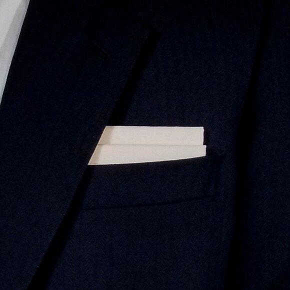 NEW Cream 100% Cotton Pre-Folded Pocket Square Handkerchief Insert - Picture 1 of 6